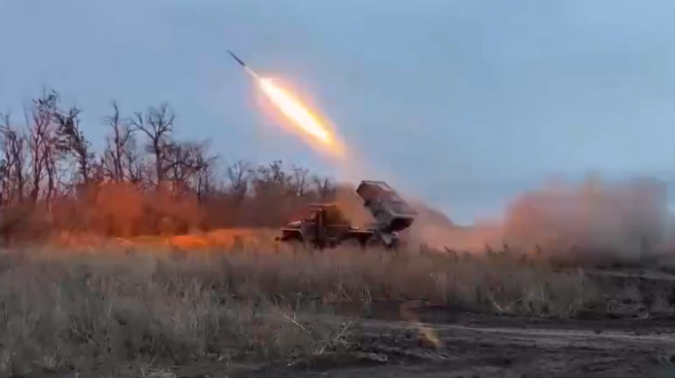 Боевая работа расчета РСЗО «Град» ГрВ «Восток»