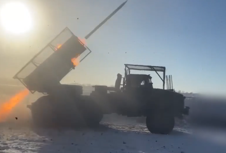 Боевая работа расчетов РСЗО «Град» ГрВ «Север»
