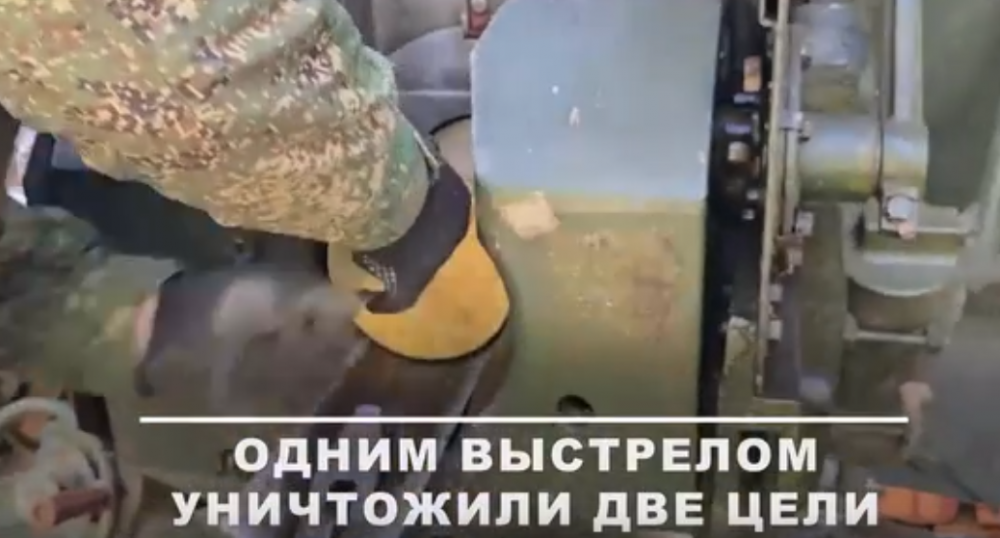 Расчет Мста-Б уничтожил грузовик ВСУ с буксируемым орудием
